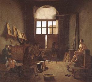 Leon-Matthieu Cochereau Interior of the Studio of David (mk05) Spain oil painting art